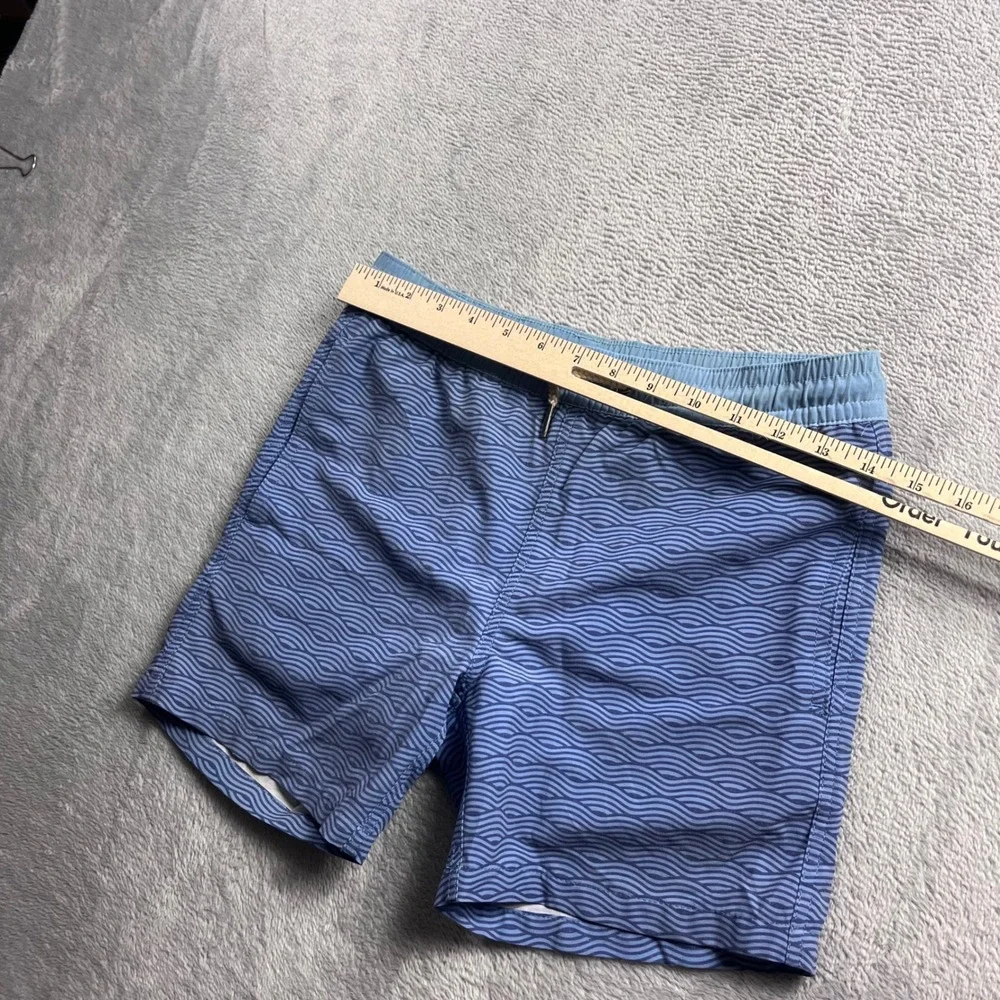 Fair Harbor Mens Blue Wave Print Swim Trunks Recycled Board Shorts Size M